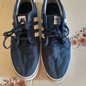 Adidas Men's Dark Blue Canvas Sneakers wore once to small for me